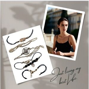 Bohemian Black And Gold Mix And Match Bracelets